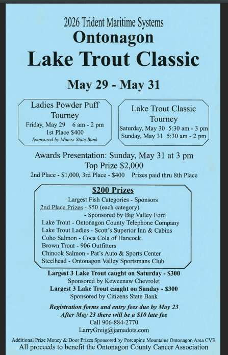 Ontonagon Lake Trout Classic
