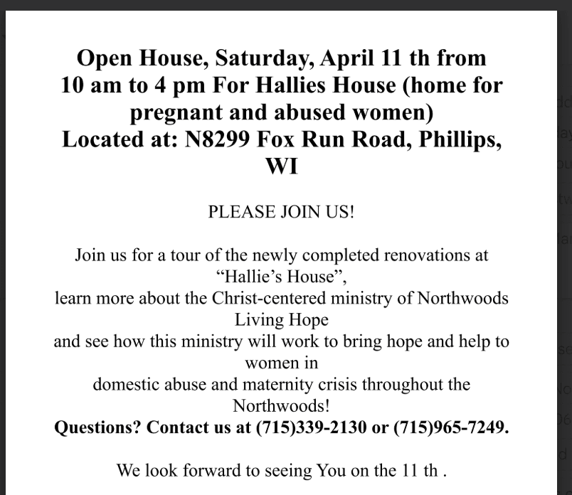 Hallies House Open House